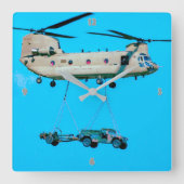 CH-47Fチヌーク スクエア壁時計 (正面)