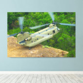 CH-47F CHINOOK 32x48 キャンバスプリント (インサイチュ (ウッドフロア))