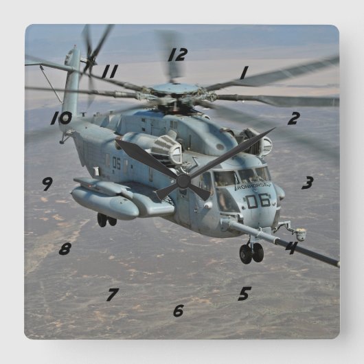 CH-53E給油ミッション時計 スクエア壁時計 (正面)
