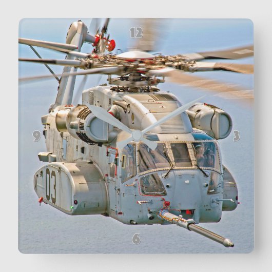 CH-53Kキングスタリオン スクエア壁時計 (正面)