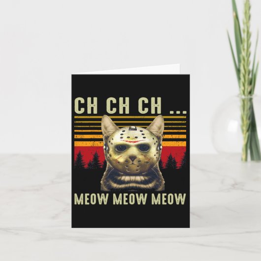Ch Ch Ch Ch Meomeow怖い金曜日の衣装ハロウィーン カード (正面)