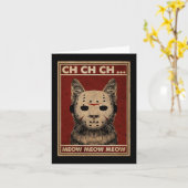 Ch Ch Ch Meomeow怖いハロウィンキャットホラーズラ カード (黄色い花)