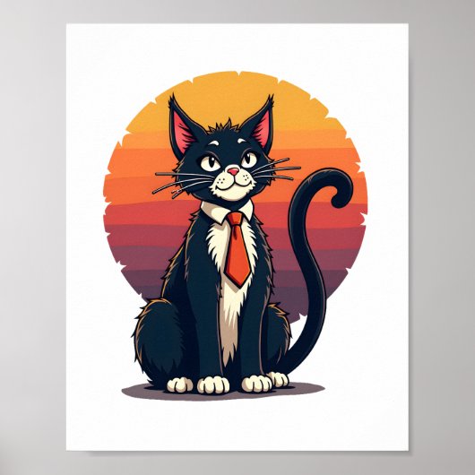 Ch Ch Ch Meomeow怖いハロウィーンのコスチューム猫T-S ポスター (正面)