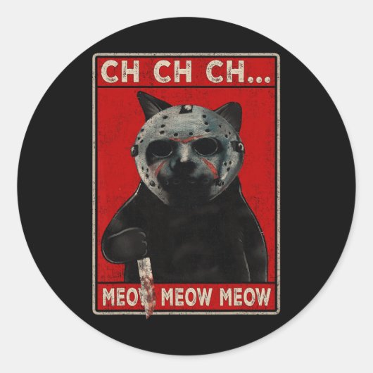 CH CH CH...Meow Meow ラウンドシール (正面)