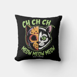 Ch Ch Ch Meow Meow Meow Funny Meme Halloween Cat  クッション