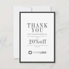 Chaモダン Black縁どロゴ サンキューカード