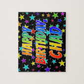"CHAD"名、おもしろい"ハッピーバースデー" ジグソーパズル (縦)