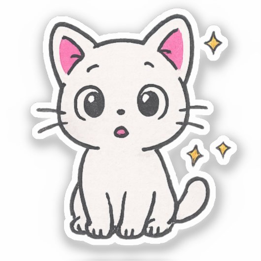 Chad 90s Glitter Gel Pen Style transparent sticker シール (正面)