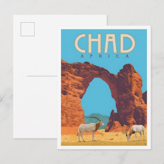 Chad Africa Vintage Travel  ポストカード (正面/裏面)