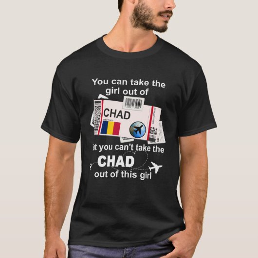 Chad Boarding Pass Chad Girl Chad Tシャツ (正面)