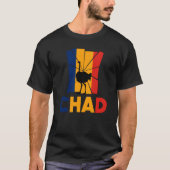 Chad Chadian Chad Flag Ostrich Animal Silhouette Tシャツ (正面)
