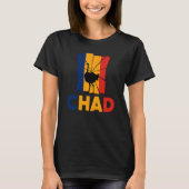 Chad Chadian Chad Flag Ostrich Animal Silhouette Tシャツ (正面)