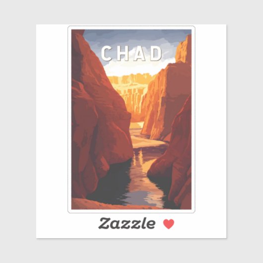 Chad Illustration Travel Art Vintage シール (シート)