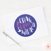 Chag Sameach幸せなPurimの紫色のステッカー ラウンドシール (封筒)