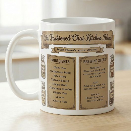 Chai Spice Recipe Rustic Pantry Label コーヒーマグカップ