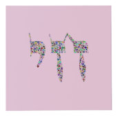 Chai symbol made with Gemstones in All Colors フォトキューブ (正面)