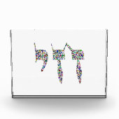 Chai symbol made with Gemstones in All Colors フォトブロック (正面)