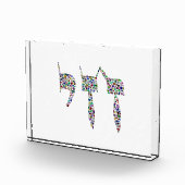 Chai symbol made with Gemstones in All Colors フォトブロック (右)