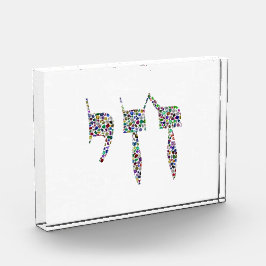 Chai symbol made with Gemstones in All Colors フォトブロック