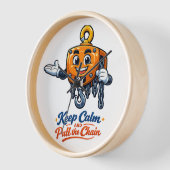 Chain Hoist Mascot Keep Calm Wall Clock 壁時計 (傾斜)