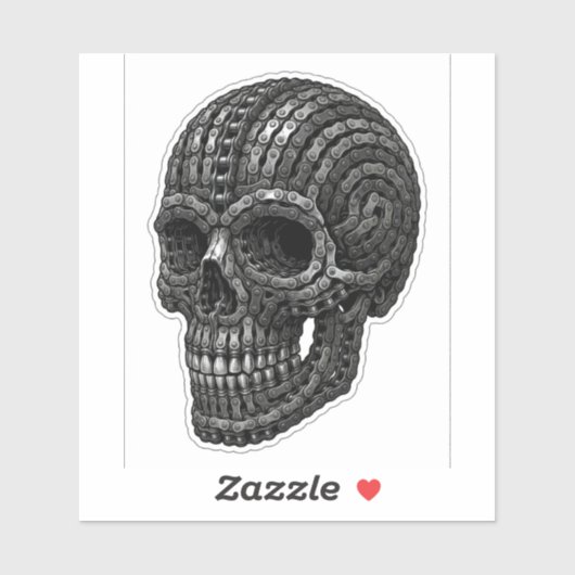 Chain Skull Biker Decal — Motorcycle Vinyl Sticker シール (シート)