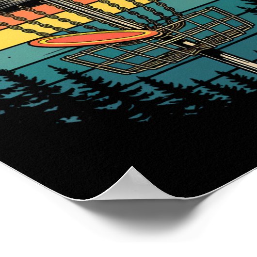 Chain Smoker Funny Disc Golf Tree Chains Frisbee M ポスター (角)