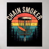 Chain Smoker Funny Disc Golf Tree Chains Frisbee M ポスター (正面)