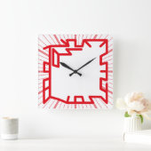 chained number clock pixelat by Masanser スクエア壁時計 (ホーム)