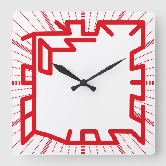 chained number clock pixelat by Masanser スクエア壁時計 (正面)