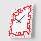 chained number clock pixelat by Masanser スクエア壁時計 (傾斜)