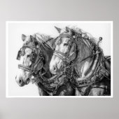 Chained to the World Draft Horses Drawing Poster ポスター (正面)