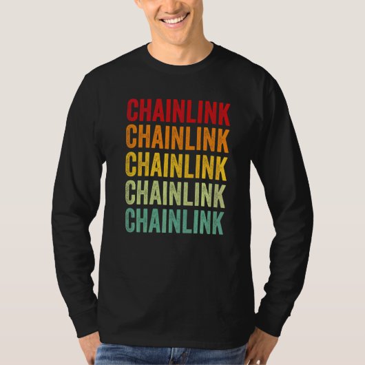Chainlink Crypto Rainbow Text Tシャツ (正面)