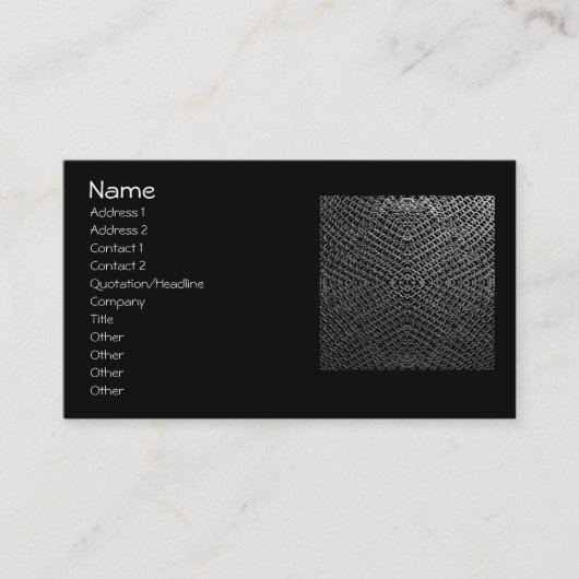 Chainmailの銀製のタイル196 名刺 (正面)