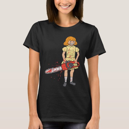 Chainsaw Girl I Horror Punk Gothic Pastel Goth Hal Tシャツ (正面)