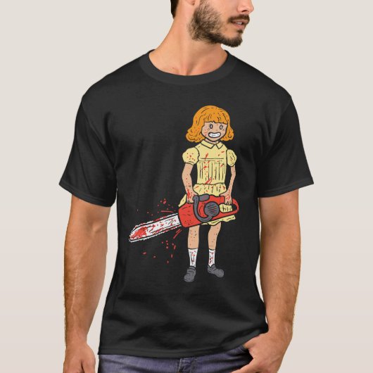 Chainsaw Girl I Horror Punk Gothic Pastel Goth Hal Tシャツ (正面)
