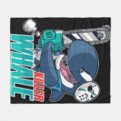 Chainsaw Killer Whale Costume Fun Orca Halloween フリースブランケット (正面(横))