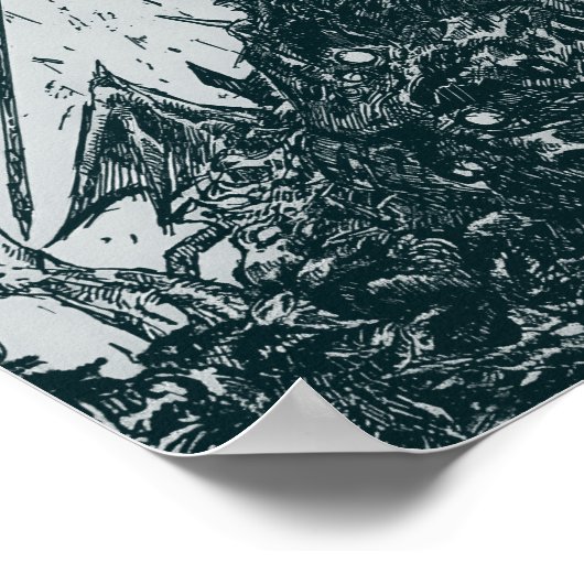 Chainsaw Man Manga Art – Dark Monochrome Anime ポスター (角)