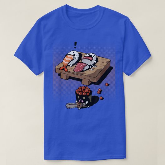 Chainsaw Sleeping - Funny Japanese Sushi Tシャツ (デザイン正面)
