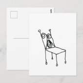 Chair Line Drawing Art  ポストカード (正面/裏面)