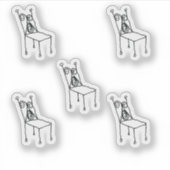 Chair Line Drawing Custom-Cut Vinyl Stickers シール (正面)