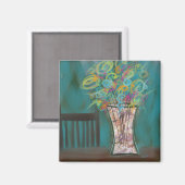 Chair with Expressive Bouquet Original Art マグネット (正面/裏面)