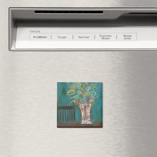 Chair with Expressive Bouquet Original Art マグネット (インサイチュ (食洗機))