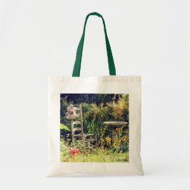 'Chair with Hat in Garden' Budget Canvas Tote トートバッグ