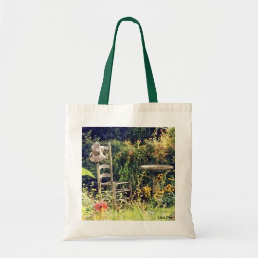 'Chair with Hat in Garden' Budget Canvas Tote トートバッグ (正面)