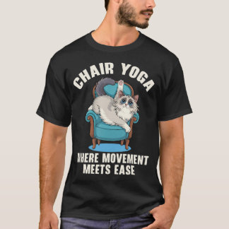Chair Yoga Exercise Zen Fitness Workout Yoga Instr Tシャツ