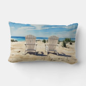 Chairs in sand Siesta Key Beach Pillow ランバークッション (裏面)