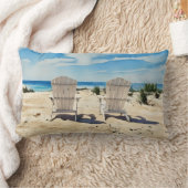 Chairs in sand Siesta Key Beach Pillow ランバークッション (ブランケット)