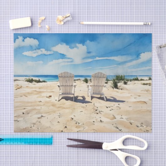 Chairs in the Sand Tissue Paper 薄葉紙 (クラフト)