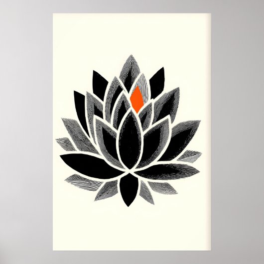 Chakra Crown Art Print Minimal Lotus Design ポスター (正面)