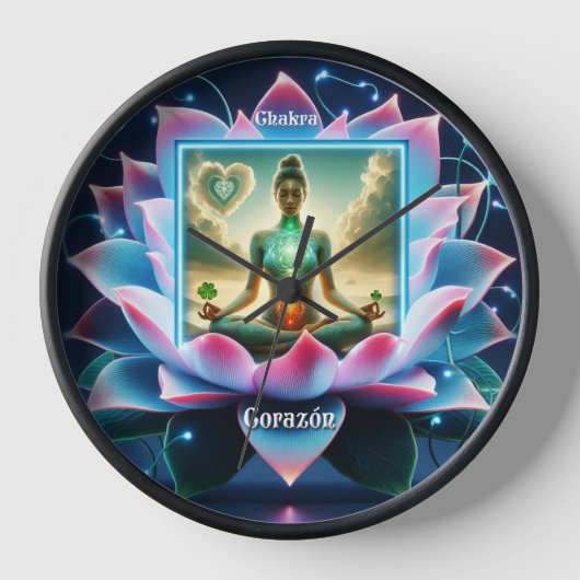Chakra del Corazón (Anahata) 壁時計 (正面)